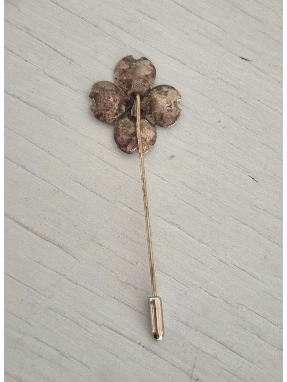 Vintage NYE Sterling Silver Dogwood Flower Lapel Pin - Picture 4 of 9